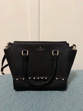 Kate Spade New York “Laurel Way” Satchel – Black (Crossbody Strap Included)